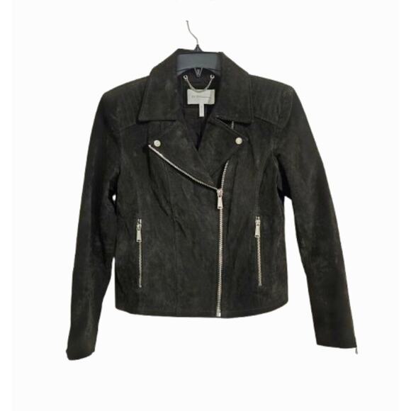BCBGeneration Suede Leather Jacket Women's Size Large Dark Brown Cotton  Lining - Picture 1 of 13